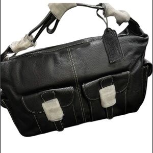 New! Black Faux Leather Womens Shoulder Bag